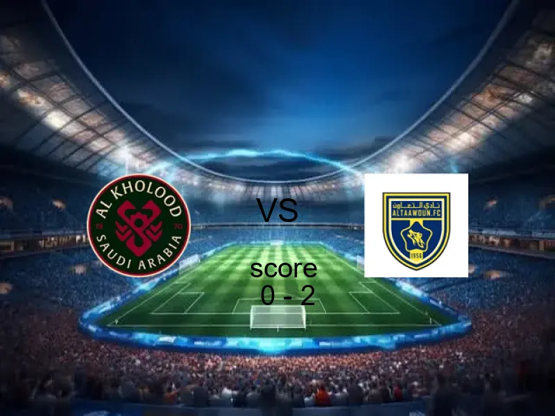  فريق التعاون يفوز على  الخلود بنتيجة 0 - 2 في بطولة الدوري السعودي.