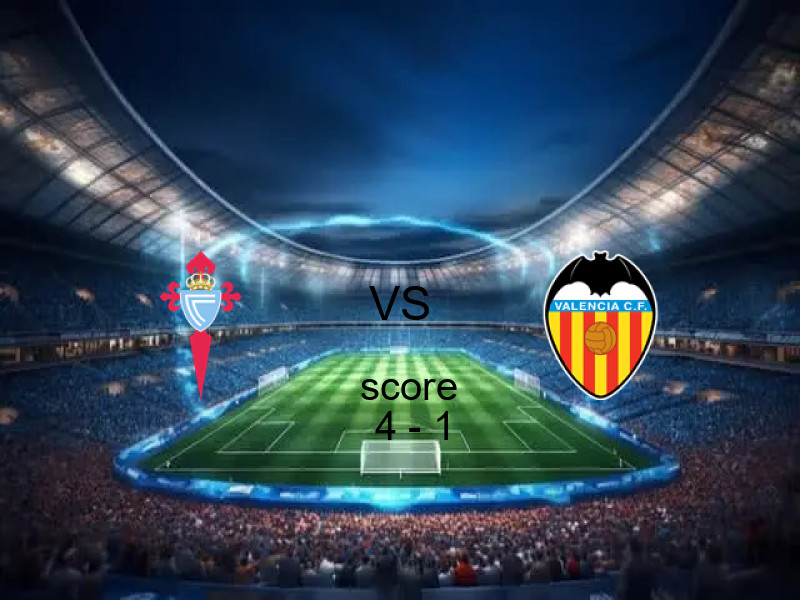 فوز فريق سيلتا فيجو على فالنسيا بنتيجة 4 - 1 في بطولة الدوري الإسباني.