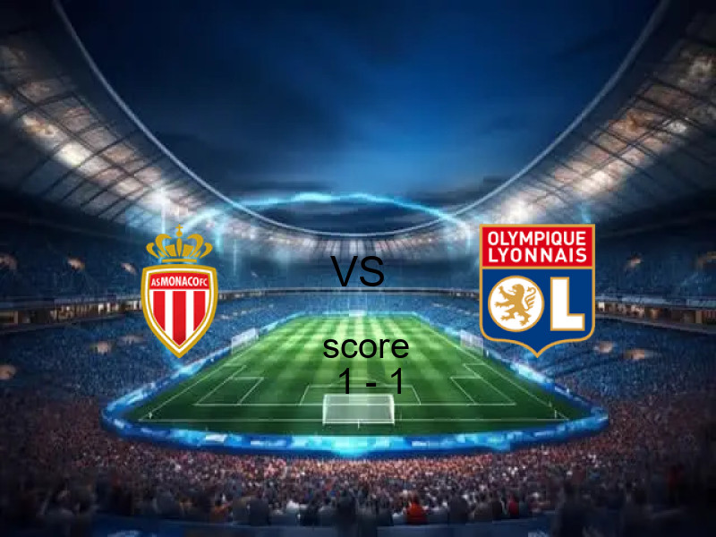 انتهت المباراة بين موناكو و ليون بالتعادل بنتيجة 1 - 1 في بطولة الدوري الفرنسي.
