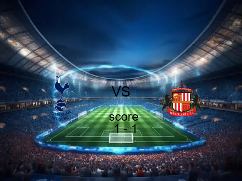 انتهت المباراة بين توتنهام هوتسبر و سندرلاند بالتعادل بنتيجة 1 - 1 في بطولة الدوري الإنجليزي.