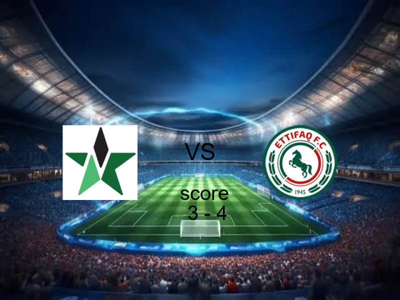  فريق الاتفـــــاق يفوز على  النجمة بنتيجة 3 - 4 في بطولة الدوري السعودي.