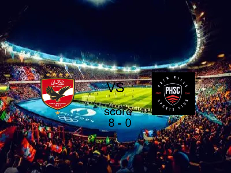 فاز فريق الأهلي على فريق بالم هيلز بنتيجة 8 - 0 في بطولة الدوري المصري الممتاز - سيدات.