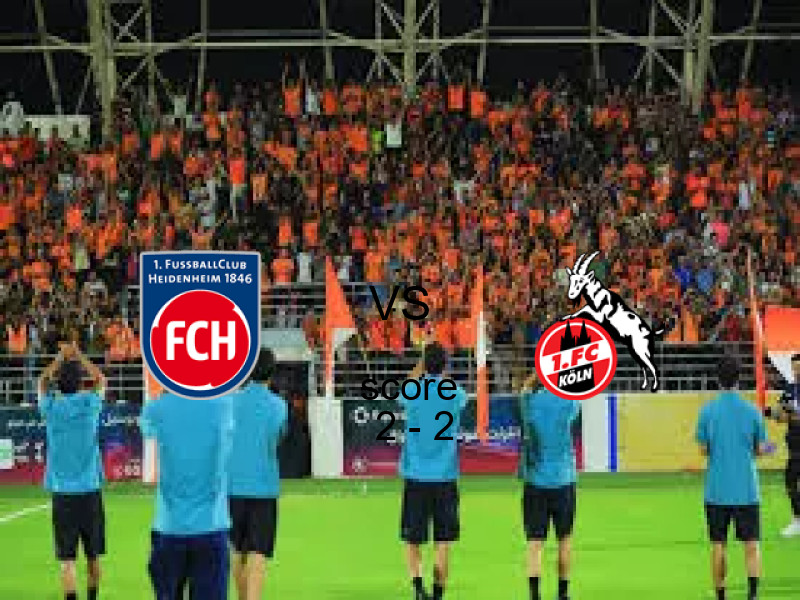 انتهت المباراة بين هايدنهايم و كولن بالتعادل بنتيجة 2 - 2 في بطولة الدوري الألماني.
