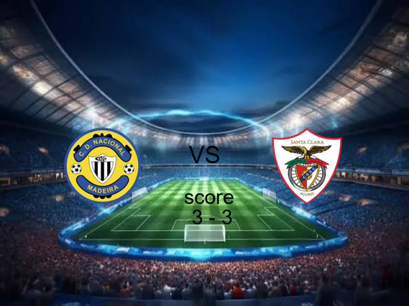تعادل ناسيونال ماديرا وفريق سانتا كلارا بنتيجة 3 - 3 في بطولة الدوري البرتغالي.