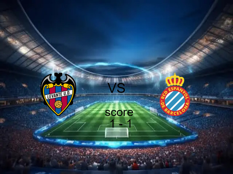 تعادل ليفانتي وفريق اسبانيول بنتيجة 1 - 1 في بطولة الدوري الإسباني.
