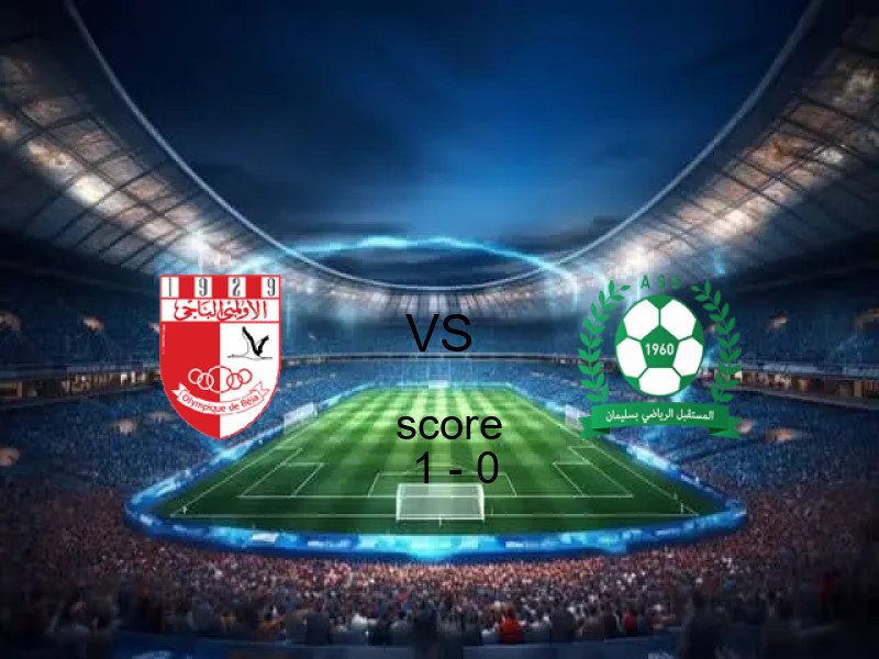 فريق الأولمبي الباجي يسحق سليمان الرياضي بنتيجة 1 - 0 في بطولة الدوري التونسي.