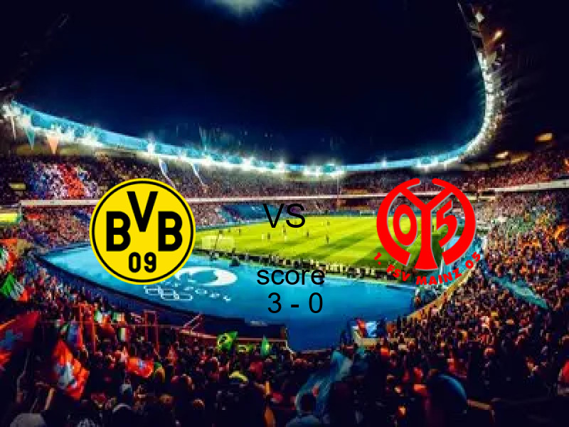 فاز فريق بروسيا دورتموند على فريق ماينز بنتيجة 3 - 0 في بطولة الدوري الألماني.